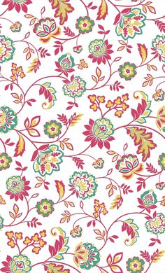 colorful floral pattern on white background