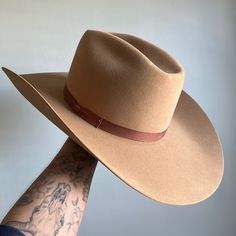 Authentic Beaver Cowboy Hat Style: Open Crown 7x Color: Camel Quality: 7x Band: 6 Copper Size: 7 1/4 Never Worn- Was A Gift And The Hat Is A Tad Bit Too Small For Me Classic Boater Hat For Country Events With Short Brim, Classic Boater Hat With Short Brim For Country Events, Fitted Panama Hat For Rodeo With Flat Brim, Classic Boater Hat For Kentucky Derby And Rodeo, Classic Boater Hat With Flat Brim For Country Events, Fitted Flat Brim Panama Hat For Rodeo, Classic Boater Hat For Rodeo And Kentucky Derby, Fitted Fedora With Short Brim For Ranch, Beige Fitted Felt Hat With Flat Crown