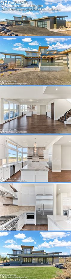 four different views of the same house