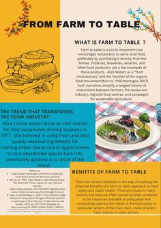 the farm to table info sheet