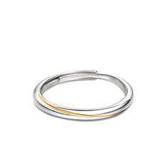 Weight: 1.75 gWidth: 1.5 mmMaterial: 925 SilverPlating Color: Silver, Yellow Gold Two Toned Ring, Dream Aesthetic, Pre Black Friday, Open Ring, Quality Jewelry, My Jewellery, Of Love, Natural Gemstones, Two Tone