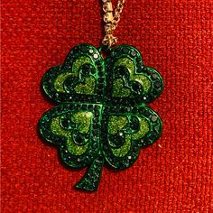 Sparkling Shamrock Pendant Necklace With Half Crystal Studded 17 Inch Chain Womens Jewelry Necklace, Jewelry Necklaces, Sparkle, Necklaces, Women Jewelry, Pendant Necklace, Crystals, Chain, Pendant