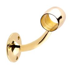 an image of a gold colored handle on a white background with clipping for text