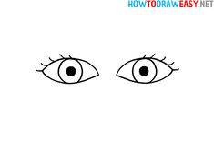 an eye with the words how to draw easy eyes on it's front side