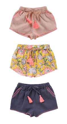 Girls Embroidered Tassel Shorts | Louise Misha Shorts For Kids, Tassel Shorts, Baby Girl Shorts, Louise Misha, Little Outfits, Baby Shorts, The Bohemian