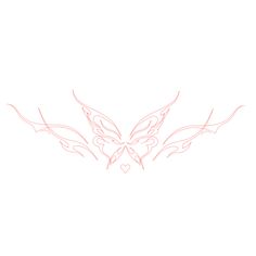 the outline of a butterfly with hearts on it's wings is drawn in pink ink