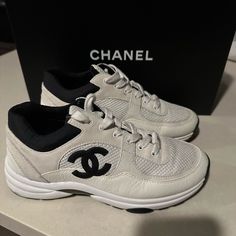 Worn A Handful Of Times Few Scuffs/ Normal Signs Of Wear But Pretty Excellent Condition Comes With Original Chanel Box And Travel Bags For Each Sneaker Free Poshmark Authentication Width 4inches Widest Part 3inches Narrowest Part Length 10.3inches Us 7 Equivalent Chanel Sneakers Aesthetic, Channel Sneaker, Sneakers Aesthetic, Chanel Sneakers, Chanel Box, Black Sneakers, Chanel Shoes, New Outfits, Travel Bags