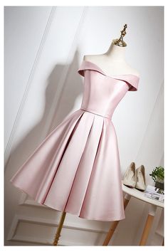 10% off now! Shop popular pink satin short homecoming dress pleated with off shoulder online. Sheprom offers formal, party, casual & more style dresses to fit your special occasions. Pink Homecoming Dresses Short, Pink Homecoming Dress Short, Prom Dresses Off Shoulder, Off The Shoulder Homecoming Dress, Pink Homecoming Dresses, Prom Dress Pictures, Dresses Off Shoulder, Pink Evening Dress, Pink Homecoming