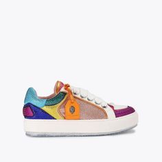 Kurt Geiger Shoes, Rainbow Sneakers, Colorful Sneakers, Pretty Shoes Sneakers, White Leather Sneakers, Kurt Geiger, Pretty Shoes, Sneaker Heels, Trainers Women