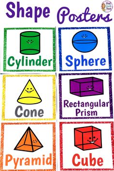 shape posters with different shapes and words to help students learn how to use them in the classroom