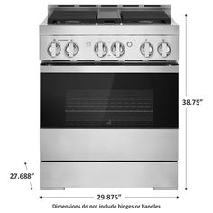 an oven with two burners is shown in the measurements for each product, and it has