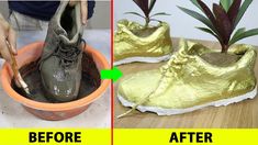 Old Shoes Diy, Diy Dollar Tree Gifts, Dollar Tree Gifts, Tree Gifts, Plant Pot Diy, Diy Sneakers, Make Videos, Shoes Hack