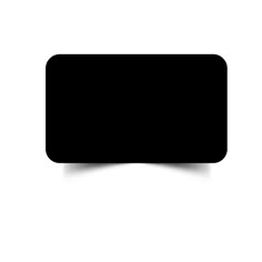 a black rectangular object on a white background