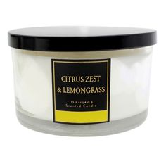 citrus zest and lemongrass scented candle