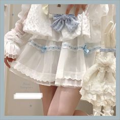 Size: Onesizefitsall, Color: Blue Ribbon Skirt, Whimsical Dress, Ribbon Skirts, Lace Ribbon, Kawaii Clothes, Blue Ribbon, Black Skirt, Skirt Black, Lace Skirt