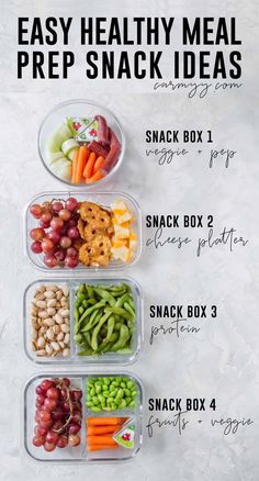 an image of healthy meal prep snack ideas