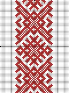 a red and white cross stitch pattern