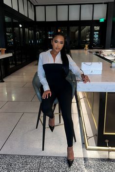 Black Jumpsuit With White Shirt, Jumpsuits Black Women, Black Jumpsuit Outfit Night, Strapless Jumpsuit Outfit, Jumpsuit Outfit Black, Black Jumpsuit Outfit, Searching For Love, Me And U, Jumpsuit Outfits