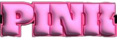 the word pink written in 3d letters on a white background