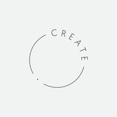 the words create are arranged in a circle on a white background with black lettering that reads create