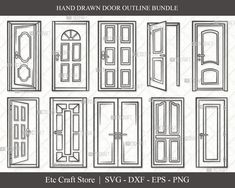 hand drawn door outlines for the front and back doors