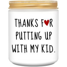 PRICES MAY VARY. Teacher Appreciation Gifts: This funny lavender scented candle comes with a nice make-the-teacher smile phrase: THANKS FOR PUTTING UP WITH MY KID! This is a great and funny gift for students to give to their teacher. Great gifts to show your appreciation and love for the teacher. Funny Teacher Gifts: Candle gifts for teachers can be at their party, housewarming party, or just a birthday party and a funny gift idea for any occasion. Funny gifts for teachers act as birthday gifts, Thanksgiving Gifts For Teachers, Teacher Candle Gift, Appreciation Gifts Diy, Unique Teachers Gift, Teacher Appreciation Gifts Diy, Teacher Birthday Gifts, Lavender Scented Candle, Funny Teacher Gifts, Best Teacher Gifts