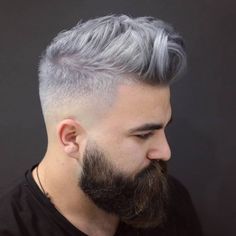 Platinum Hairstyles, Platinum Silver Hair Color, Fade Hairstyle, Short Blue Hair, Mens Hair Colour, Male Style