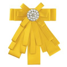 This women's bow brooch is made from polyester and beads, featuring a beaded central and a handmade ribbon fabric for a unique and exquisite look. Available in a variety of colors. The brooch measures 6.89in in length and 5.90in in width. It includes a brooch pin on the back for fast and easy clipping. Perfect for daily use or as a gift for friends, it's suitable for parties, weddings, office work, and other occasions. Match it with a collared shirt, sweater, blouse, or dress to show elegance an Ribbon Brooch, Ribbon Pin, Bow Brooch, Pre Tied Bow Tie, Neck Bow, Chelsea Boots Women, Mens Bow Ties, Pin Backs, Golden Yellow