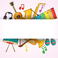 an image of musical instruments and music notes