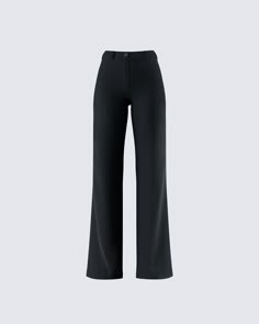 Own the boardroom in these black trousers 🖤 Made from stretch suiting fabric, complete with a high rise fit and a relaxed flared leg - these pants will make it clear that you are the one that runs things 💅 Tailored Black Flare Wide Leg Pants, Tailored Flare Black Pants, Black Tailored Flare Pants, Tailored Black Flare Pants, Black Flare Wide Leg Pants For Office, Black Flare Wide Leg Pants, Classic Black Flare Bottoms, Classic Office Flare Pants, Classic Flare Pants For Office