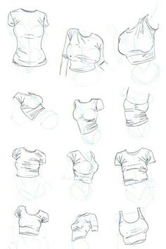 some drawings of different types of clothes