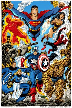 the avengers and captain america characters are depicted in this comic book cover art by person