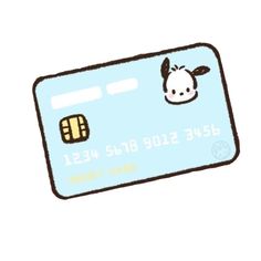 a blue credit card with a cartoon cow on it's front and bottom half