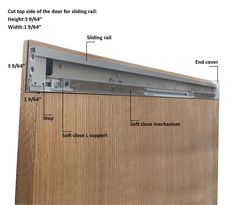 an image of a sliding door with measurements