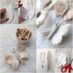 several pictures of different types of paper crafts