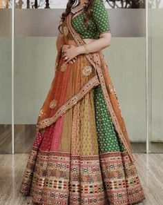 #weddingdresses #dresses #formaldresses #Walimadresses #ethnicwear #Engagementdresses #partywear Sabyasachi Multicolor Lehenga, Savya Sachi Lehenga, Sabyasachi Bridal Lehenga Collection, Haldi Inspiration, Diy Lehenga, Sabyasachi Dresses, Mehendi Lehenga, Sabyasachi Lehengas, Mehendi Outfit