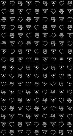 a black background with white hearts on it