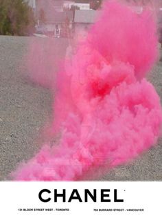 a pink substance is coming out of the ground