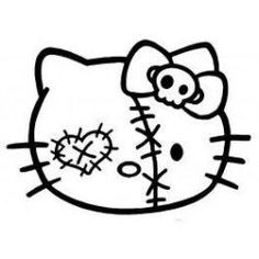 a drawing of a hello kitty face