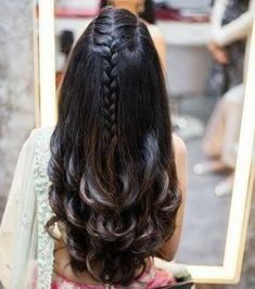 Long Hair Wedding Styles All Down Brunette, Long Hair Wedding Styles, Braut Make-up, Hair 2018, Front Hair Styles