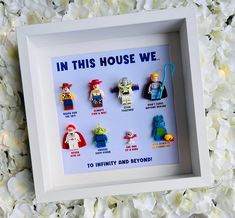 a white frame with some legos in it