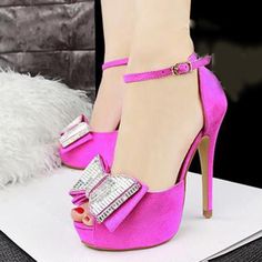 Stiletto heels #shoespiereviews Ladies High Heels, Open Toe High Heels, Shoes And Sandals, High Heels Boots, Walk This Way, Pink Shoes, Shoe Dazzle