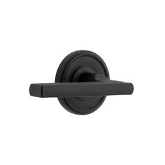 a black door handle on a white background