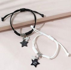 Looking for a perfect gift for your loved ones? Check out this beautiful 2 pc Couples, BFFs, Friendship bracelet features adjustable wax rope, and dangle star charm! Express your love to your partner or best friend with this exquisite piece of jewelry. #FriendshipBracelet #HisAndHers #ILoveYou #Celestial #Stars #AdjustableBracelet #BestFriendsForever #Fashion #Love #Handmade #Unbranded #Art #Fairytale #Fantasy #knotbracelet #bracelet #handmade #friendshipbracelet #friendshipbracelets #knot Couples Bracelets, Bff Jewelry, Best Friend Bracelets, Rope Bracelets, Friend Bracelets, Knot Bracelet, Couple Jewelry, Love And Friendship, Earrings Accessories