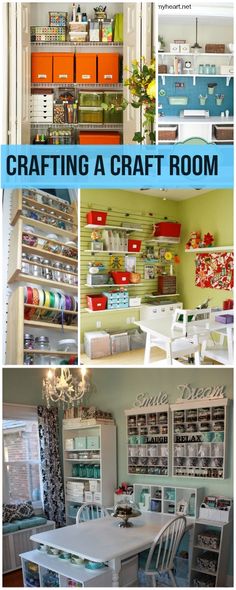 the craft room is filled with lots of crafting supplies and storage space for all kinds of items