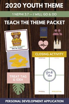 a poster with the text, teach the theme packet and other activities to help students learn how