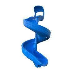 a blue plastic water slide on a white background