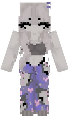 an animal made out of pixellated paper and some sort of cloth on the chest