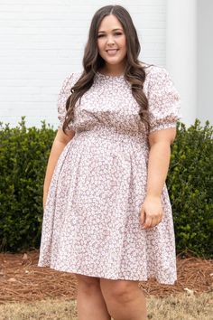 Chic Soul plus size clothing, lavender white floral puff sleeve babydoll dress Big Dress, Blue Babydoll Dress, Dress Lavender, Big Dresses, Chic Soul, White Floral Design, Off Shoulder Dresses, Long Sleeve Dress Formal, Mauve Dress