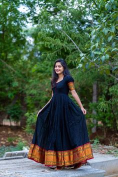 Long Frock Models, Long Frocks For Women, Frock Models, Kalamkari Dresses, Simple Frock Design, Long Frock Designs, White Prom